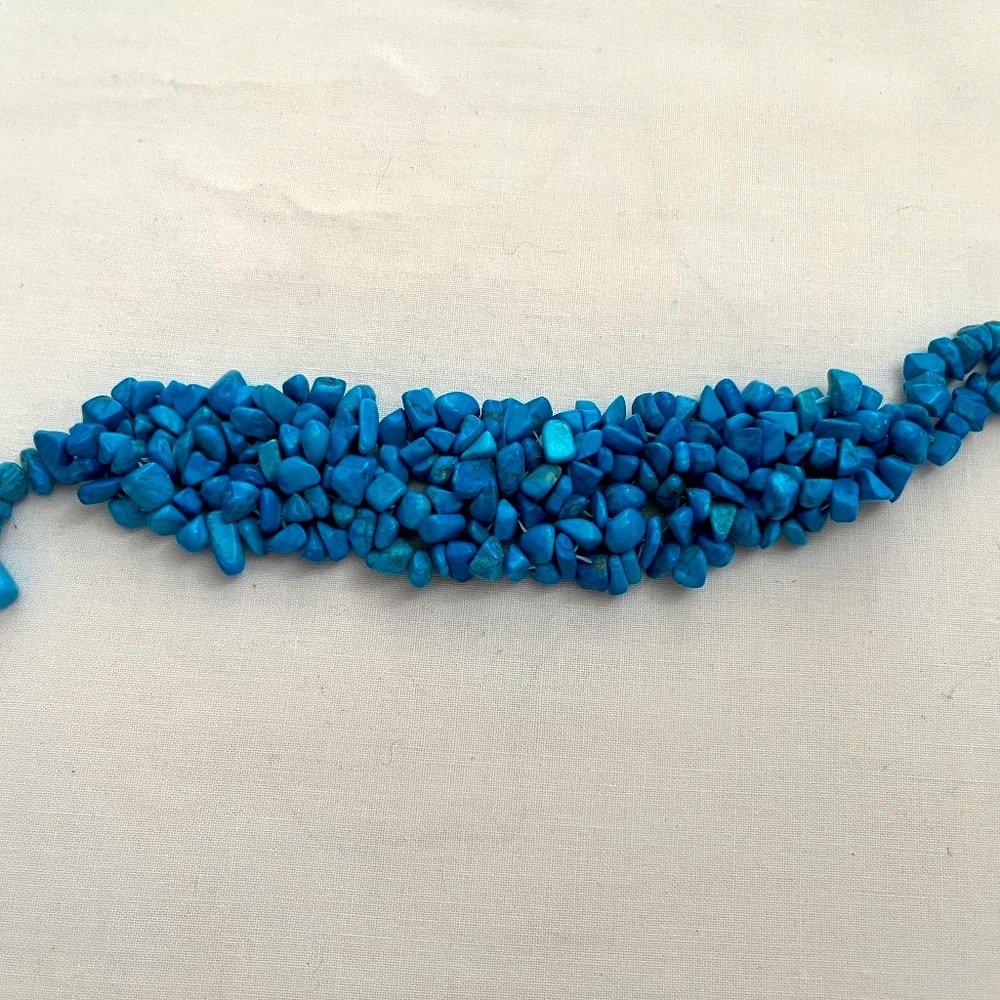 Natural stone beaded bracelet turquoise like folk style